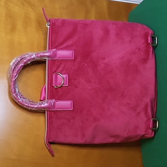 Pink Velvet Juicy Couture Convertible Backpack Purse With Bow - Picture 5 of 5